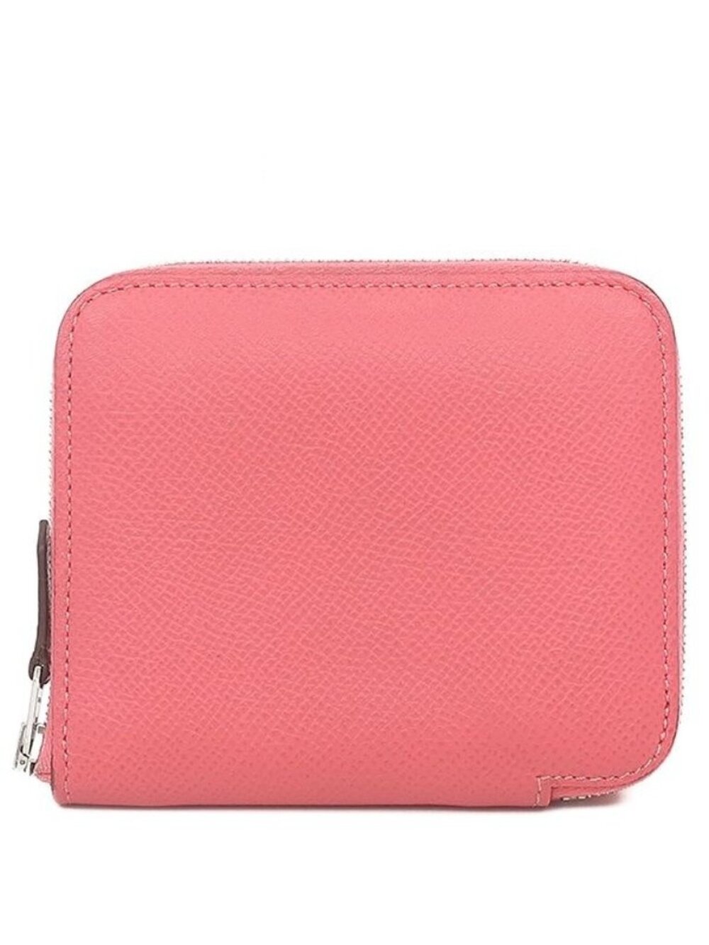 Hermes Coin Purse Azap Silk'in Compact Veau Epsom Rose Azare Silver Pink